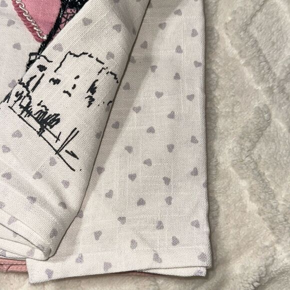 with LOVE Pink Ivory Black Metallic PARIS Eiffel Tower Cotton Kitchen Towels 2pc - Picture 3 of 7